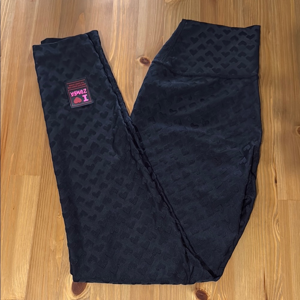 Zumba Black Heart Pattern Leggings